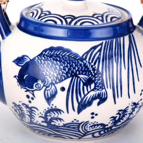 Blue Fish Bamboo Tea Set
