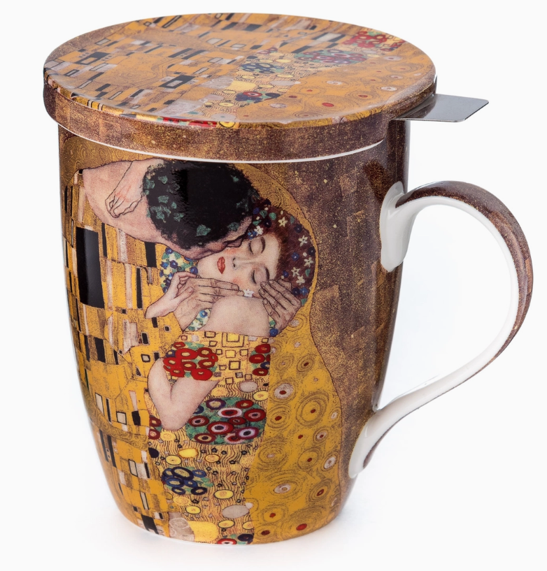 "The Kiss" Klimt Mug with Infuser