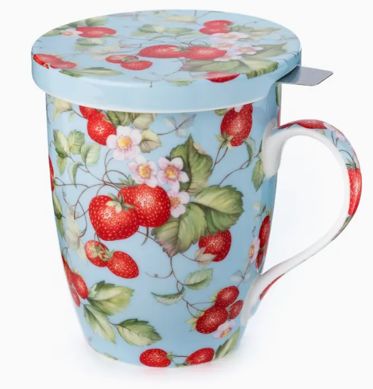 Strawberries & Blossoms Mug with Infuser