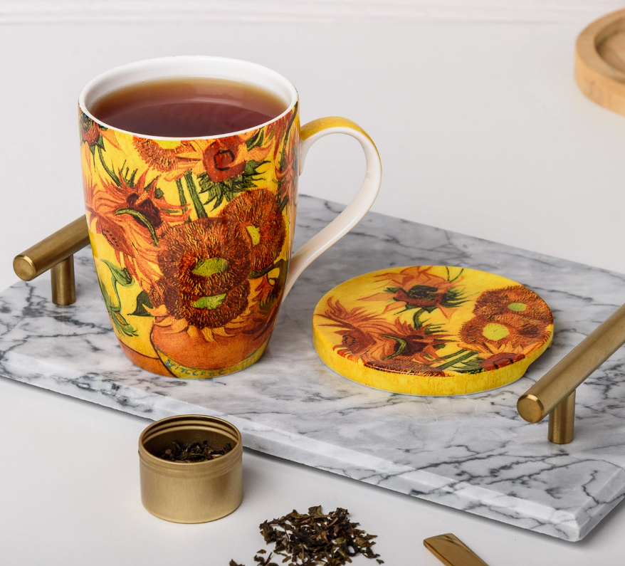 Van Gogh "Sunflowers" Mug with Infuser