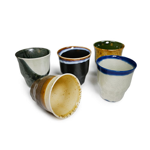 Zen Artisan Japanese Ceramic 5-Piece Teacup Gift Set – 10 oz. Capacity