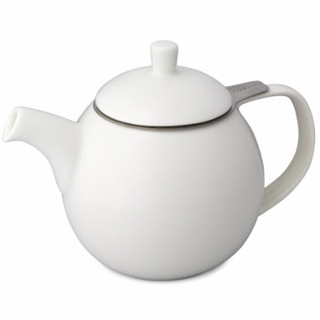 Round Ceramic Teapot with Loose Tea Infuser - Good Life Tea