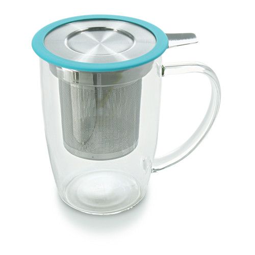 Glass Tea Cup with Stainless Steel Infuser (Strainer) & Lid - Good Life Tea