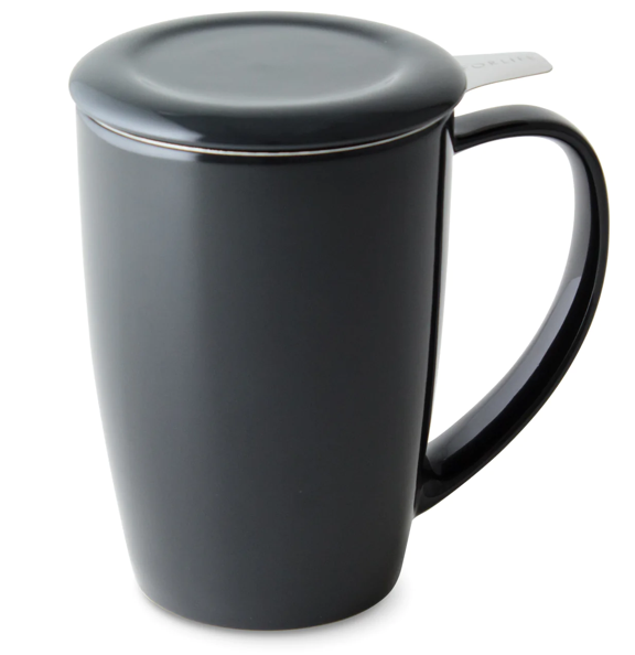 Ceramic Tea Mug with Infuser and Lid in Various Colors