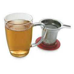 Glass Tea Cup with Stainless Steel Infuser (Strainer) & Lid - Good Life Tea