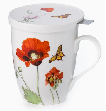 Red Poppies Mug with Infuser