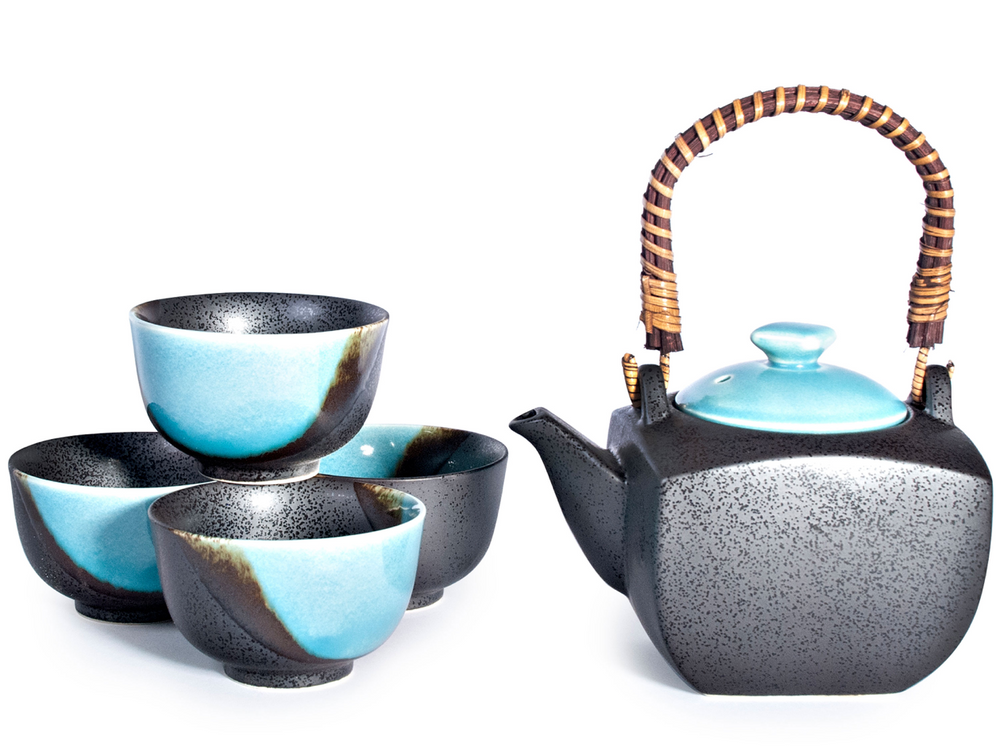Turquoise/Black Tea Set