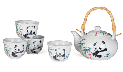 Baby Panda Bamboo Tea Set - 4 cups