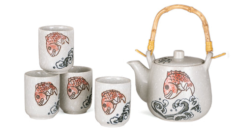 Jumping Fish Tea Set - 4 cups