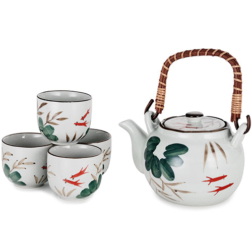 Koi Pond Ceramic Teapot & Teacup Set