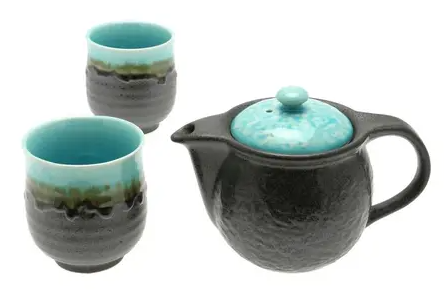 Bronze Turquoise Tea Set