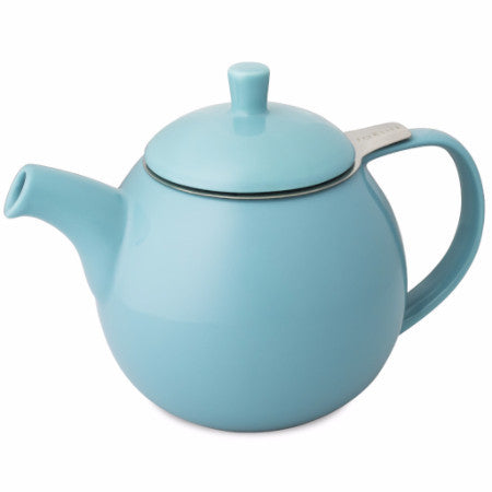 Cookut France ceramic loose tea teapot aqua silicone lid handle