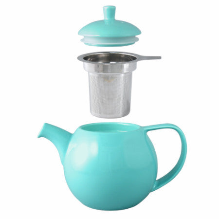 YOLIFE Tea Pot with Infuser for Loose Leaf Tea, 42oz Vintage Ceramic Teapot  with Floral and Gold Leaf Design (Rose)
