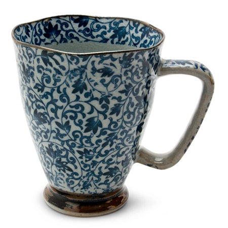 Tapered Mug with Blue Vines - Good Life Tea
