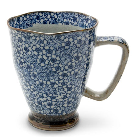 Tapered Mug with Small Blue Flowers - Good Life Tea