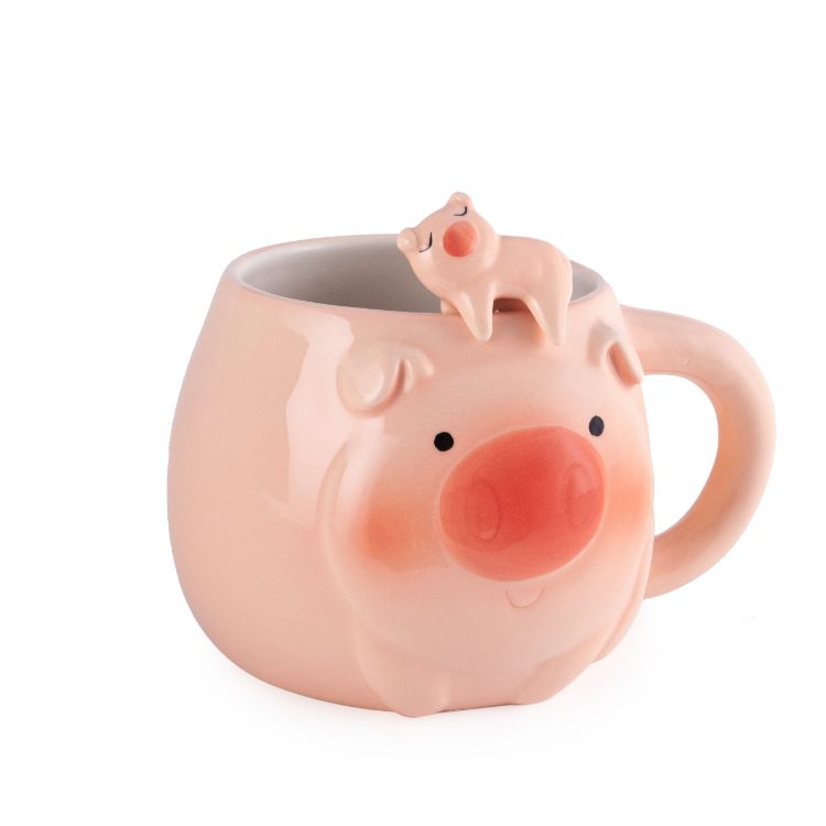 Piggy Mug with Spoon - new