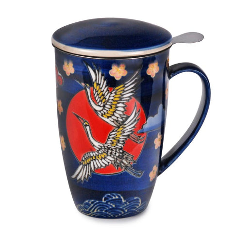 Red Sun and Heron Mug