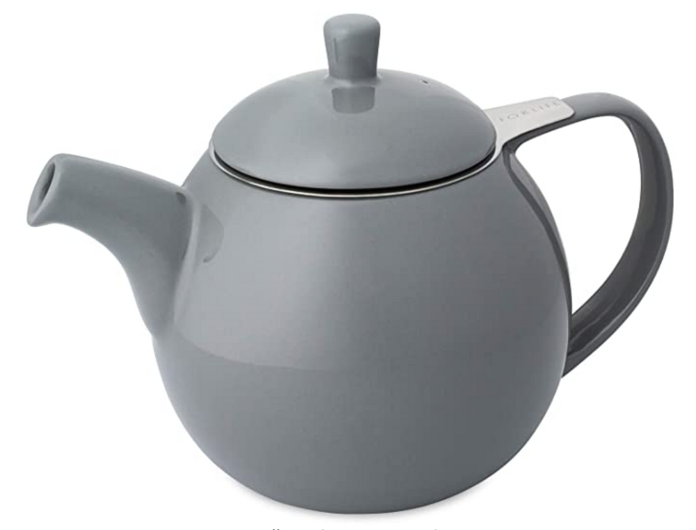 Farmhouse Loose Leaf Teapot with Infuser, Ceramic, Grey, 6 Cup (1.5 Litre)