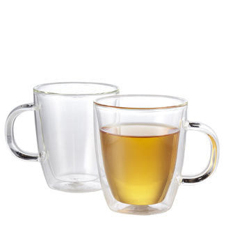 Double Wall High Borosilicate Glass Mug Heat Resistant Handle