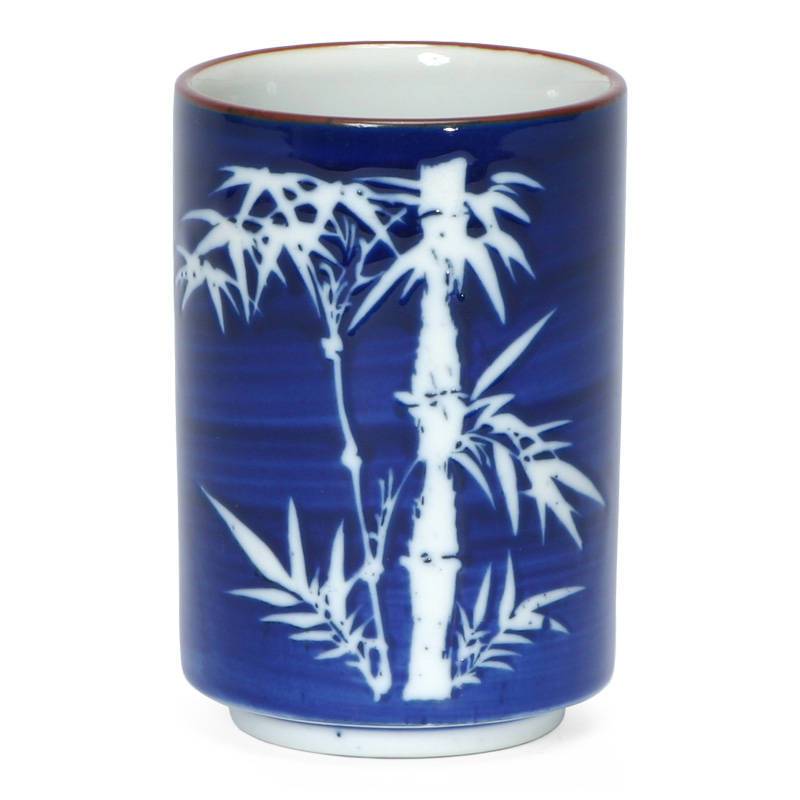 Bamboo on Cobalt Blue Japanese Tea Cup