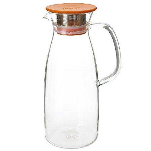 Glass Tea Pitcher with Lid - Tea Infuser Pitcher 500ml/17oz